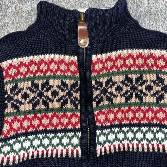 Fair Isle Full Zipper Sherpa Skyr Toddler cardigan winter style cute sweater 18M - Picture 2 of 5